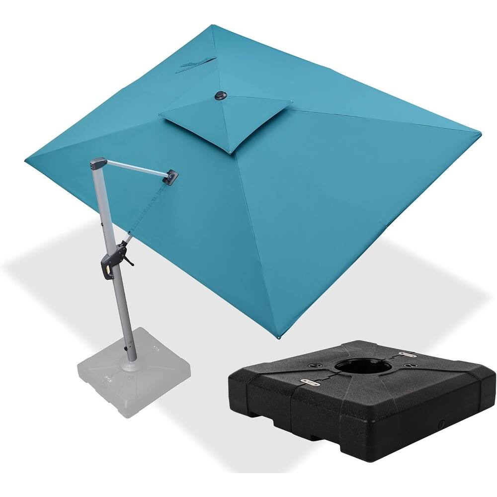 PURPLE LEAF 9 x 12ft Outdoor Rectangle Large Cantilever Umbrella with Base