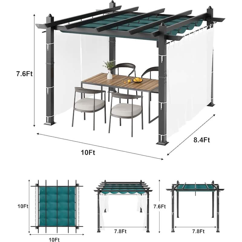 10*10FT mesh aluminum flower stand, gray column, blue curtain, white mesh