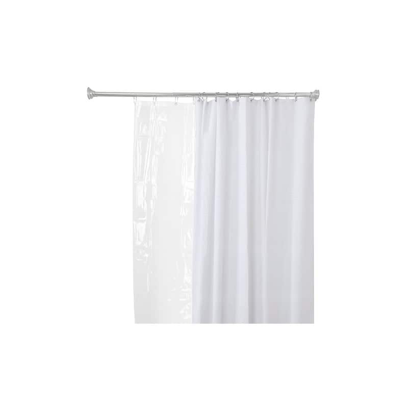 Utopia Alley 72-Inch Adjustable Rust-Proof Aluminum Double Shower Curtain Tension Rods, Includes Shower Liner and Shower Hooks