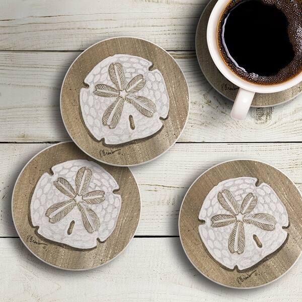 Coasters for Drinks Absorbent Sets of 5, Woven Coasters with Holder, Wood  Coasters for Coffee Table 4 in.