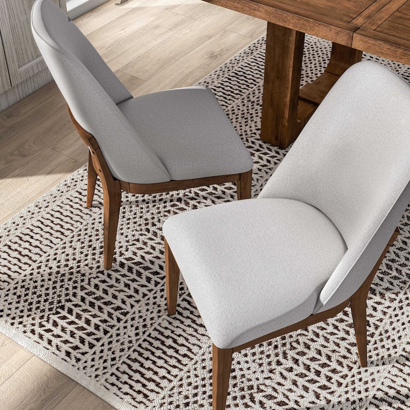Furniture of America Leopold Rounded Solid Wood Dining Chairs (Set of 2)