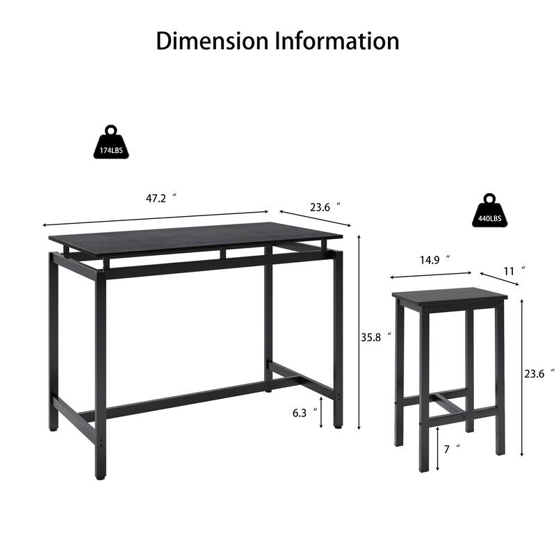 5 Pieces Dining Table Set for 4, Bar Table Set with 4 Bar Stools Counter Height Bar Table and Chairs Set