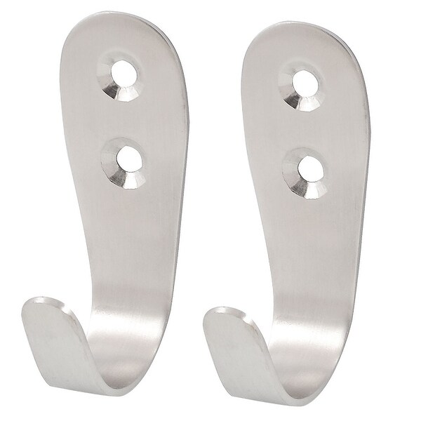 2pcs 2mm Thickness Stainless Steel Robe Clothes Towel Hook Hangers
