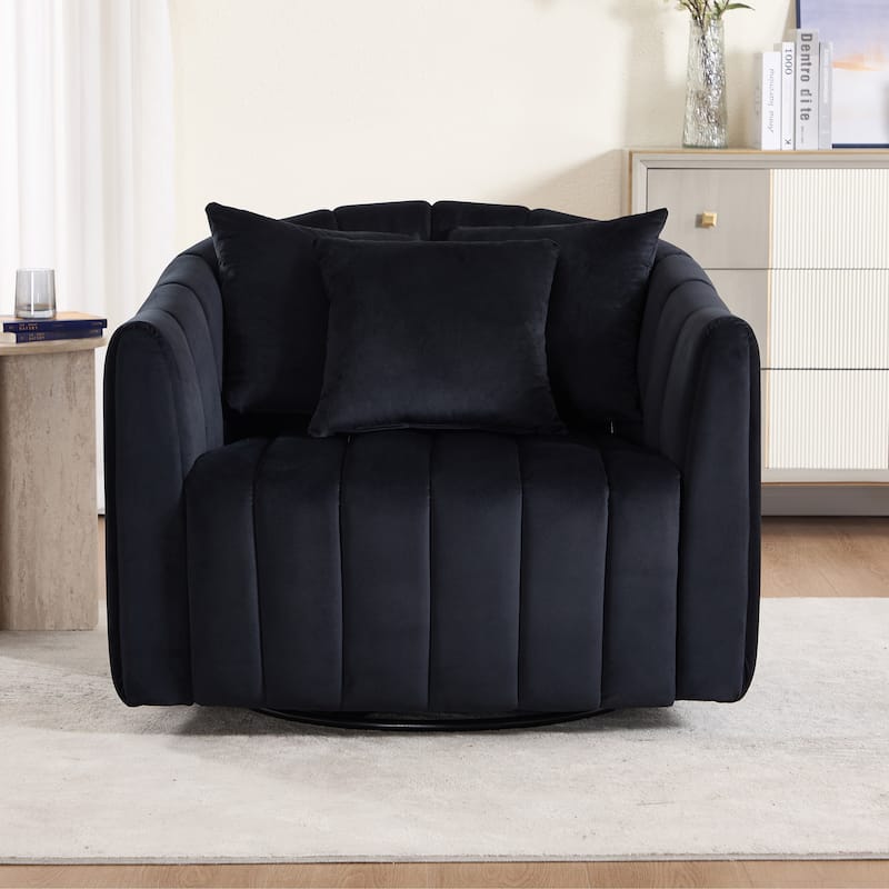 40.4"W Modern Swivel Accent Chair,Swivel Single Sofa Chair with Ottoman