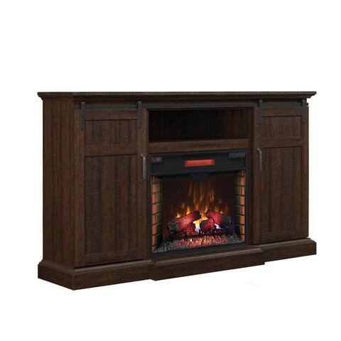 Manning TV Stand for TVs up to 80", Saw Cut Espresso (Electric Fireplace sold separately)