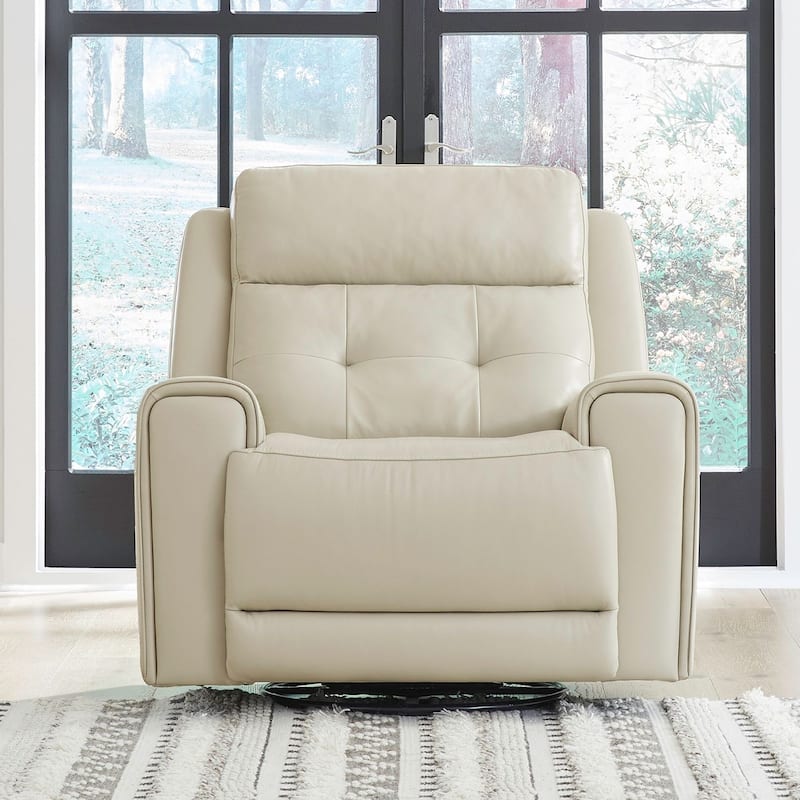 Carrington Leather Power Recliner - Baja Stone