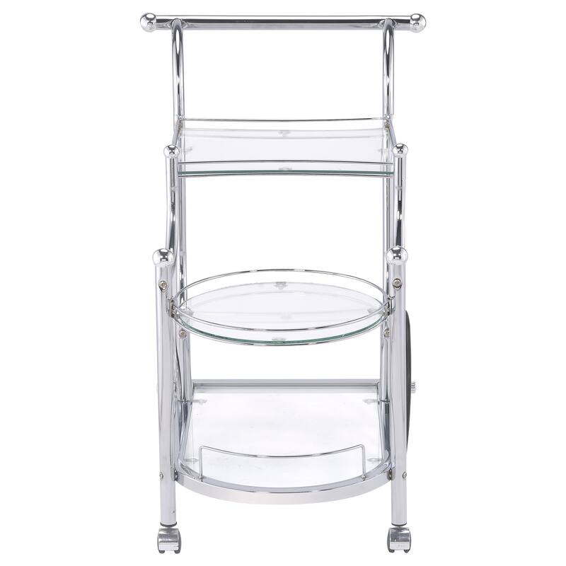 Reia Chrome 3-Tier Serving Cart with Casters