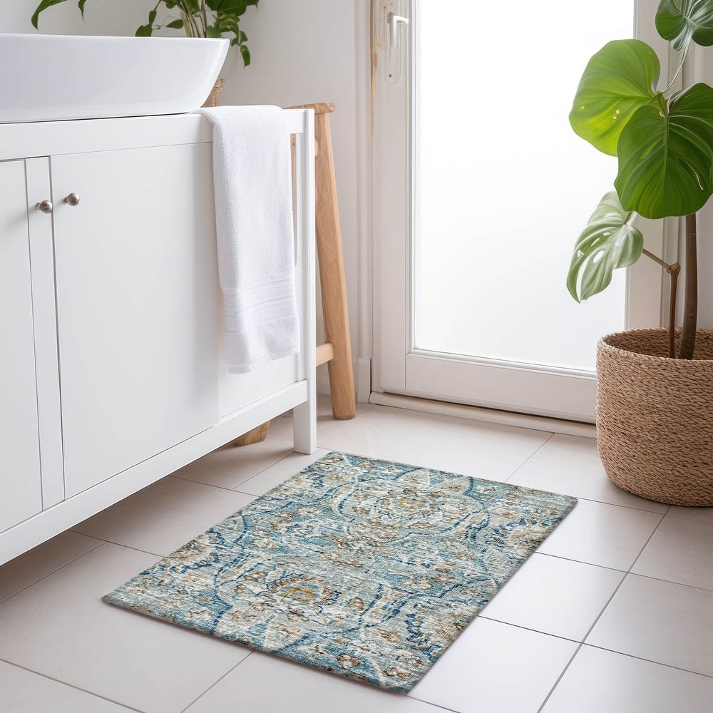 Premium Washable Super Soft Traditional Damask Mayfield Rug