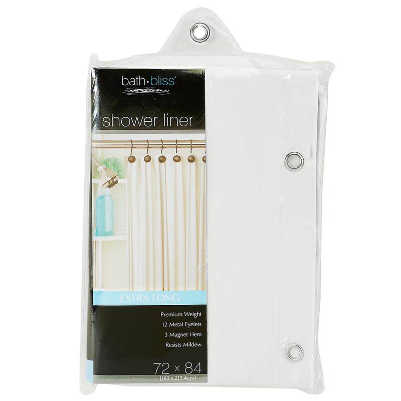 Bath Bliss 2 Pack Extra Long Shower Liner