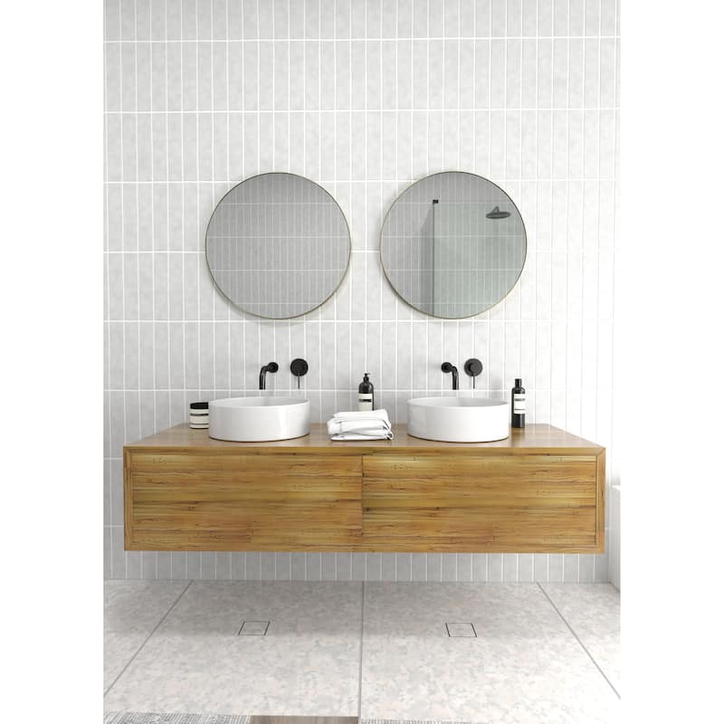 Glass Warehouse Round 24" Stainless Steel Framed Mirror