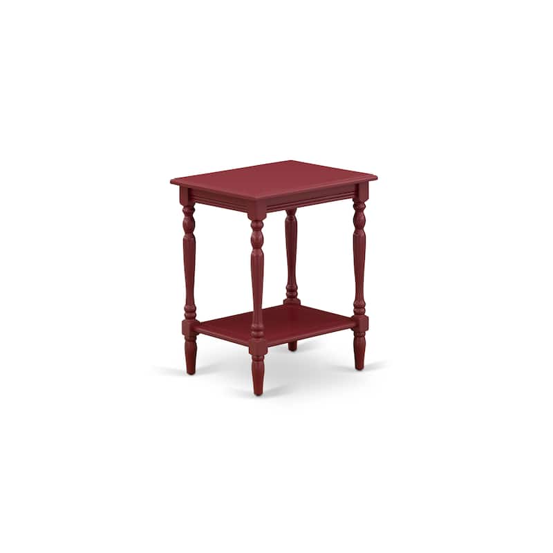 East West Furniture Modern End Table - Rectangle Nightstand with Open Storage Shelf for Bedroom, (Finish Options)