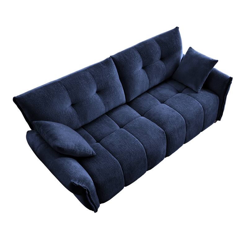 78.7" Chenille Fabric Leisure Couch Upholstered 2 Seaters Flared Arms Sofa, Modern Tufted Loveseats for Lving Room, Apartment