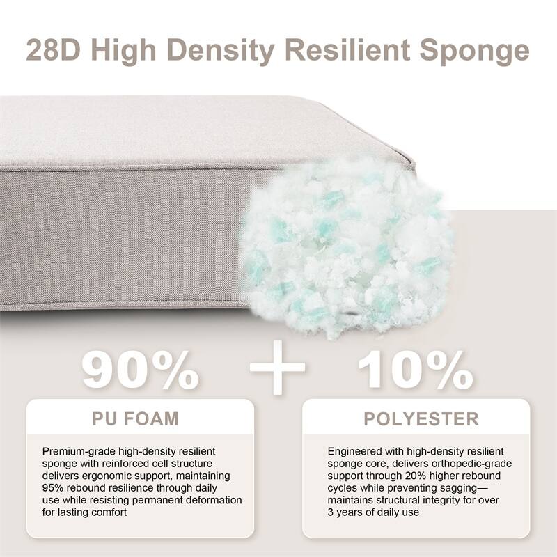 Pocassy 24x24x6 Inch Thick Cushions Pillows Indoor Outdoor Deep Seat Water & Fade Resistant - 6 Set