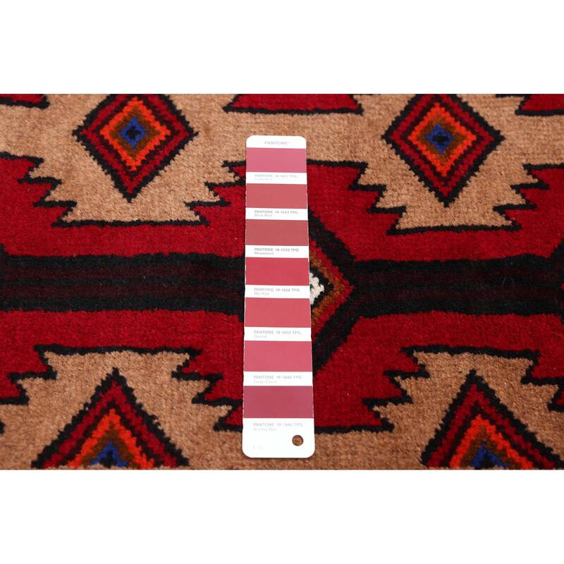 ECARPETGALLERY Hand-knotted Baluch Red Wool Rug - 3'4 x 6'5