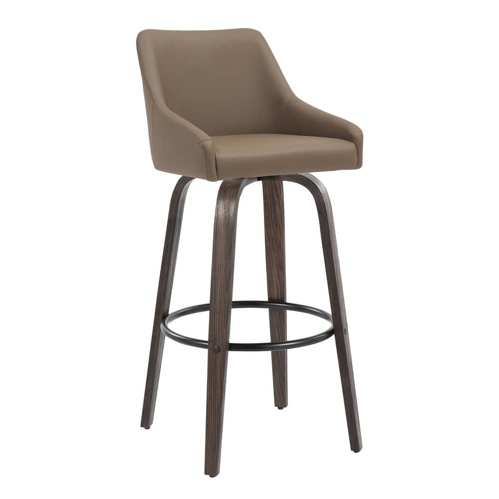 The Gray Barn Hadley 30" Fixed-Height Bar Stool with Bent Wood Legs & Round Footrest (Set of 2)