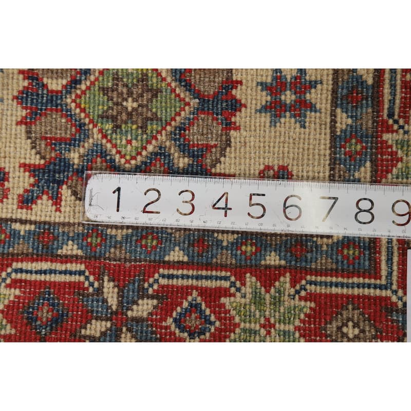 Traditional Kazak Rug Handmade Oriental Beige Wool Carpet - 2'0"x 3'0"
