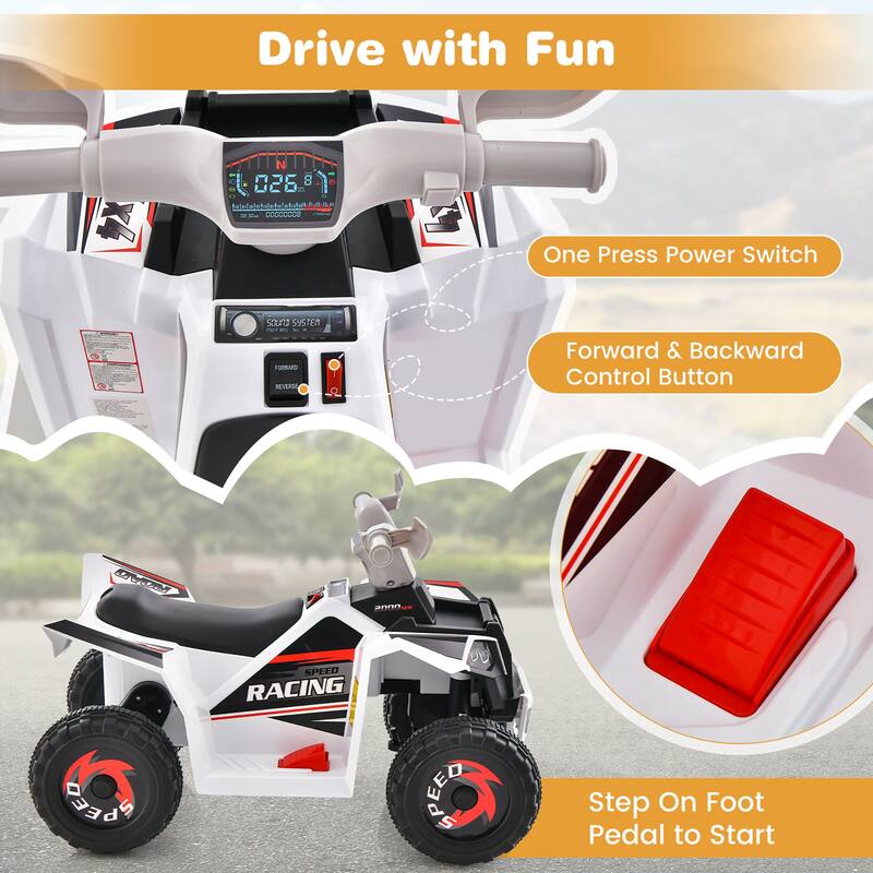 Gymax Kids Electric Ride On ATV Toy 6V Battery Powered Electric