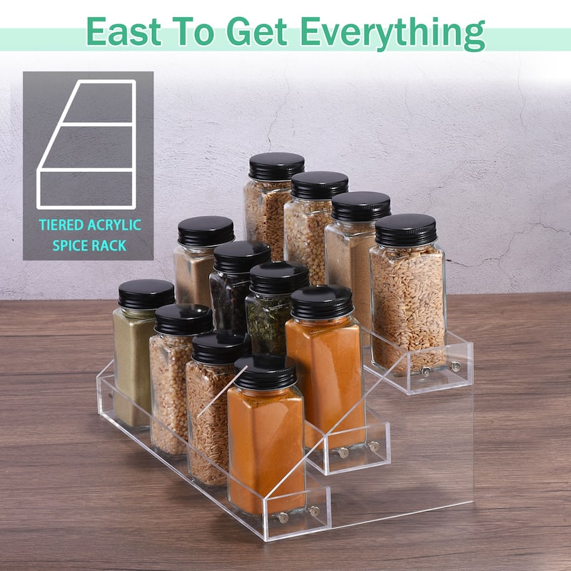 Clear Acrylic Spice Rack Kitchen Seasoning Jars Rack For Cabinet