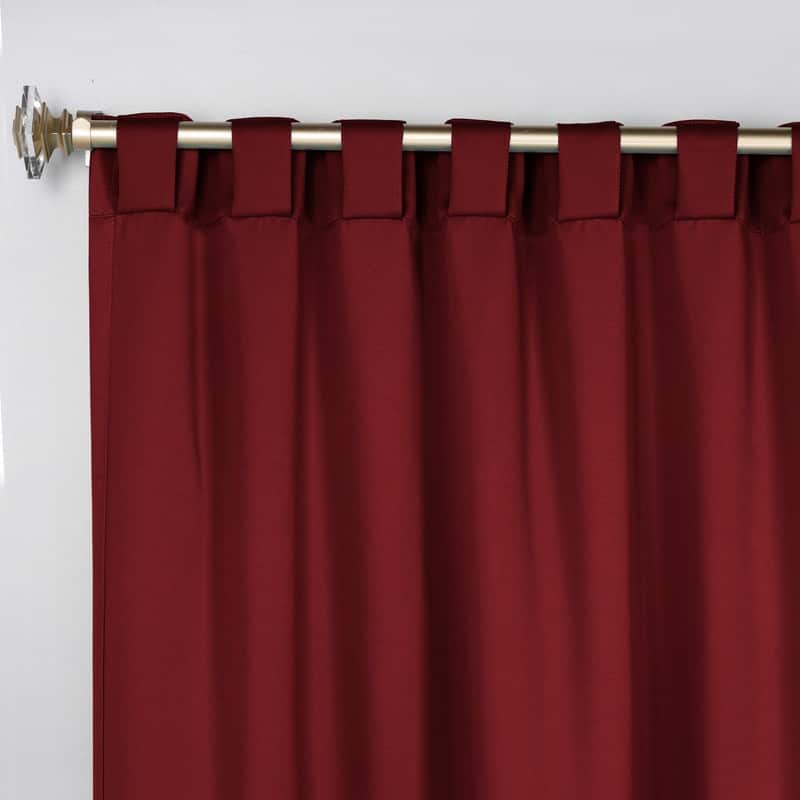 Superior Solid Machine Washable Room Darkening Blackout Curtains with Back Tabs, Set of 2