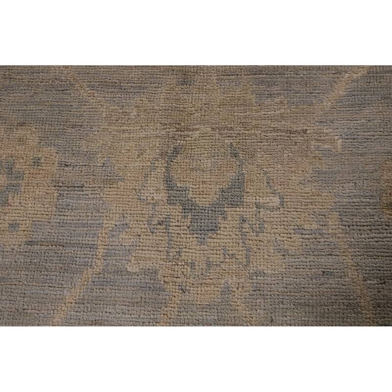 Earth Tone Oushak Vegetable Dye Area Rug Hand-Knotted Wool Carpet - 6'9" x 8'3"