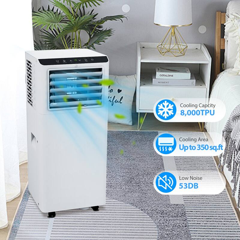 8000 BTU Portable Air Conditioners, Room up to 350 Sq. Ft, with Remote Control