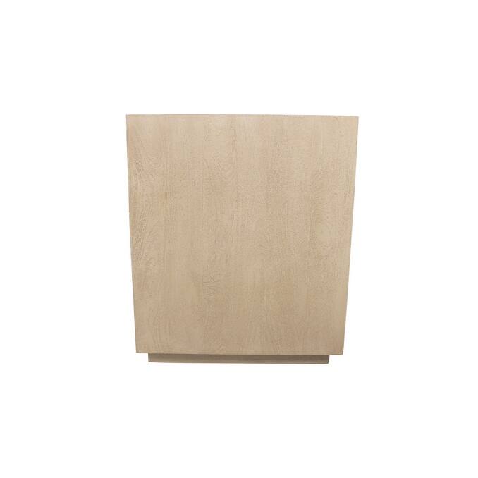 24" Natural Three Drawer Solid Wood Nightstand