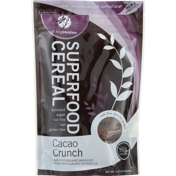 Living Intentions Cereal - Organic - Superfood - Cacao Crunch - 9 oz - case of 6