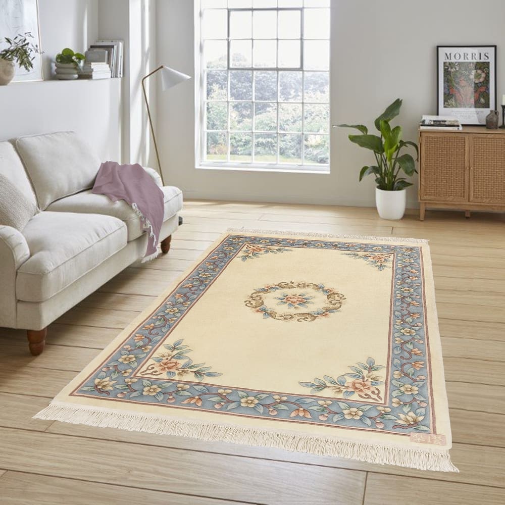 Gertmenian Orient Estate Hand Made Traditional Floral Border Medallion Hand Knot Wool Area Rug Collection