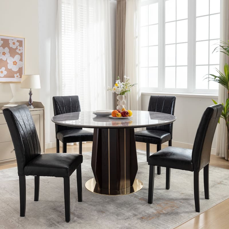 VECELO 3-Color Upholstered Dining Chairs Set with 19.5" Wide Seat 19.3" High Back Dining Chair Modern 37" Parson Chairs