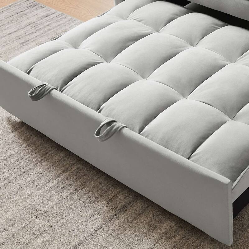Modern Velvet 3-in-1 Convertible Sofa Bed