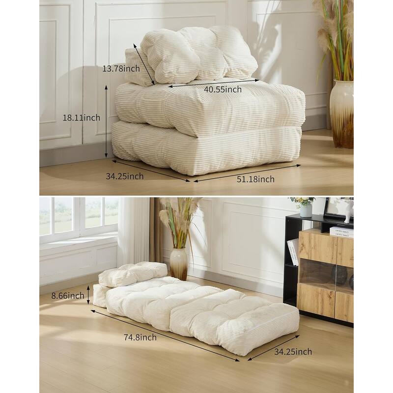 Folding Sofa Bed, Sleeper Chair, with Pillow