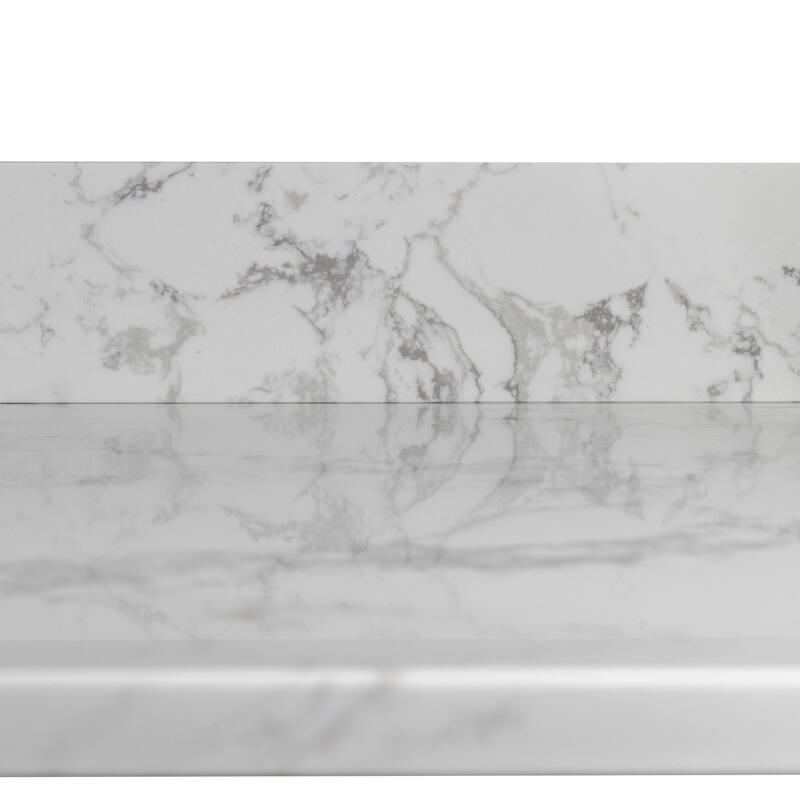 31 in./ 37 in./ 43 in. Carrara White Engineered Stone Bathroom Vanity Top with Ceramic Sink