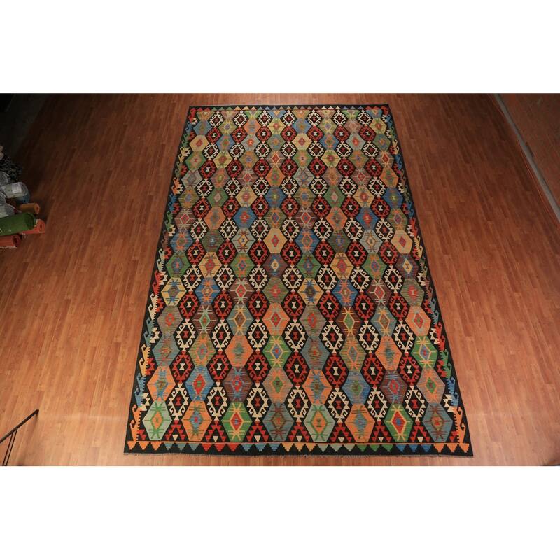 Kilim Oriental Large Area Rug Flatweave Wool Carpet - 10'3" x 16'2"