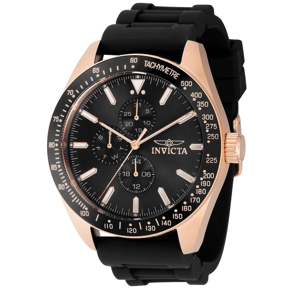 Invicta Men's 38407 Aviator Quartz VH67 Black Dial Watch