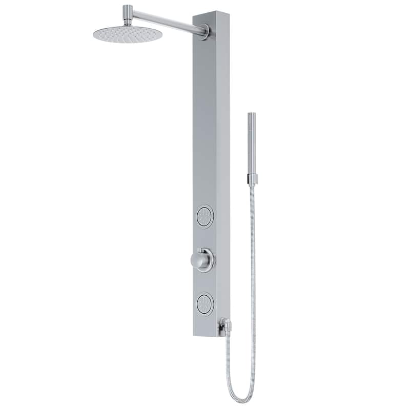 VIGO Gardenia 39" H x 4" W 2-Jet Shower Panel with Round Shower Head - Stainless Steel