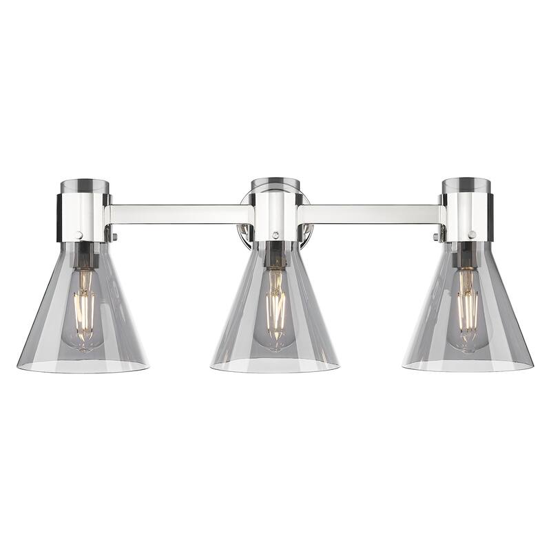 Innovations Lighting 464-3W-G464C-7SM Lawton Cone 3 Light 24" Wide - Polished Nickel