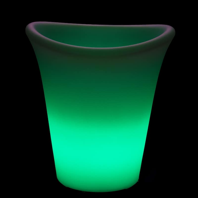 National Tree Company 10 in. Ice Bucket with Color Changing LED Lights - White - 10 in