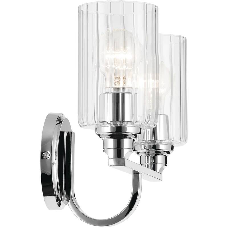 Kichler 55225FLU Gioe 2 Light 14" Wide Vanity Light with Clear Fluted