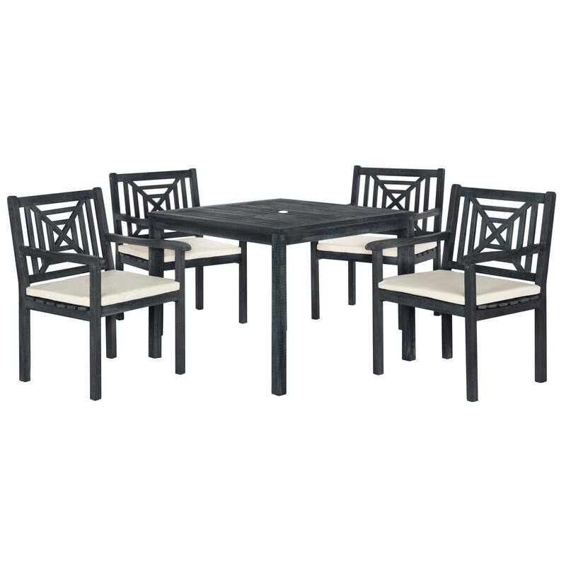 SAFAVIEH Outdoor Luize Mar Acacia Wood 5-Piece Dining Set - 35Wx36Dx30H