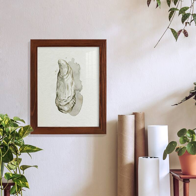 Oysters on the Bay I -Framed Print w/glass-Cherry Red