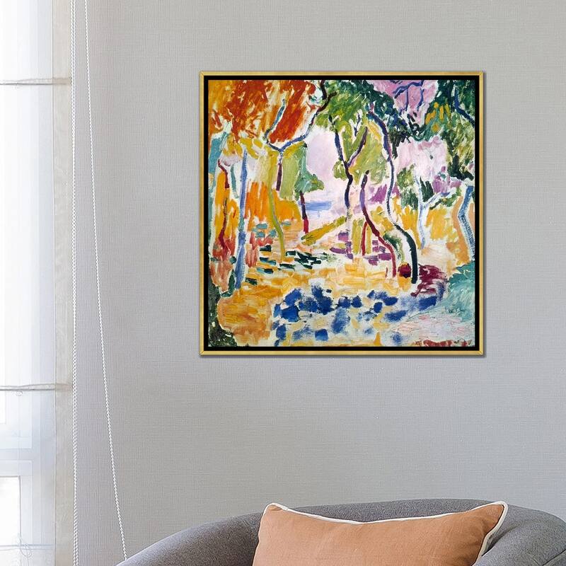 iCanvas "Landscape near Collioure (Study for Le Bonheur de Vivre), 1905" by Henri Matisse Framed Canvas Print