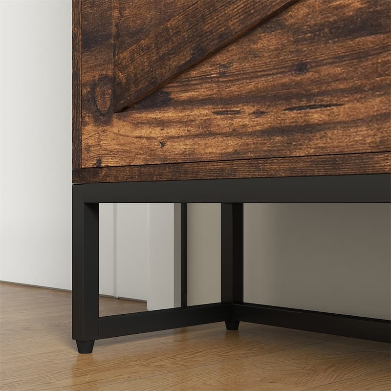Wood Shoe Cabinet with 2 Flip Doors and Drawer