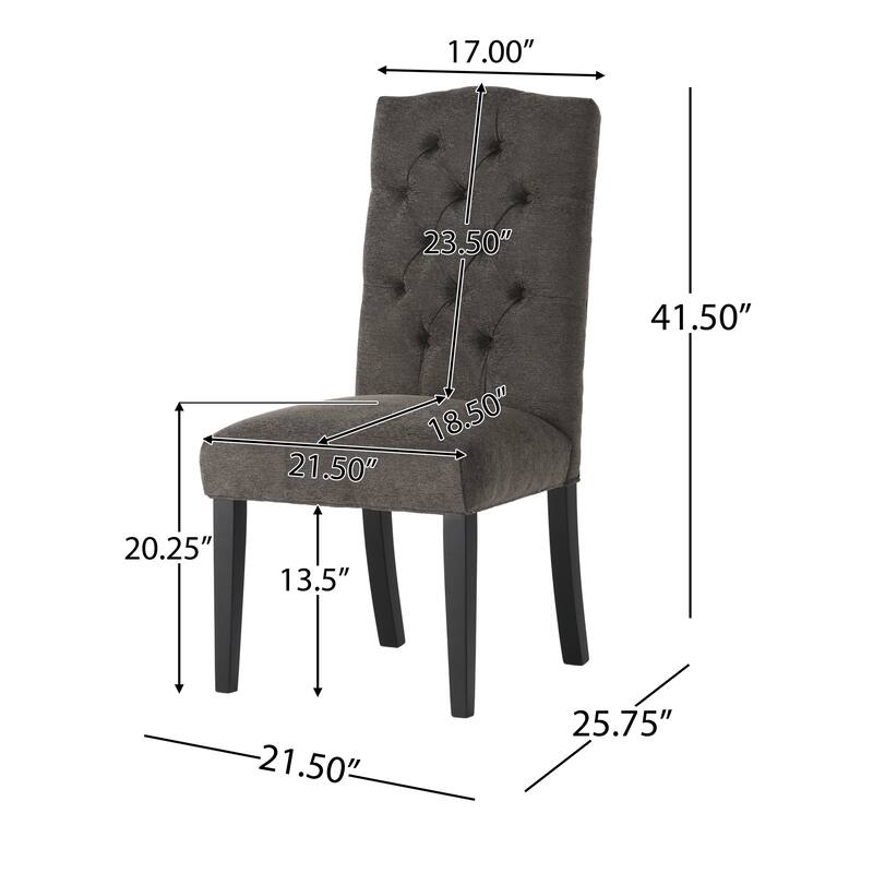 Crown Top Dark Grey Fabric Upholstered Dining Chair (Set of 2) by Christopher Knight Home