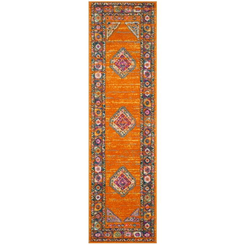 SAFAVIEH Madison Matxalen Vintage Boho Oriental Rug - 2'3" x 12' Runner - Orange/Fuchsia - Runner