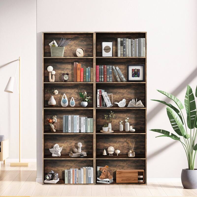 Modern Minimalist Storage Shelf - 6 Tiers, MDF Build