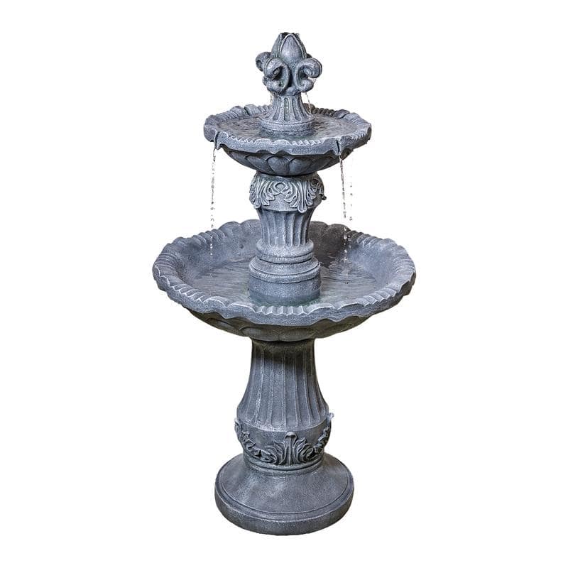 Vbal 2 Tier European Style Carved Outdoor Water Fountain with ETL Certified Auto Shutoff