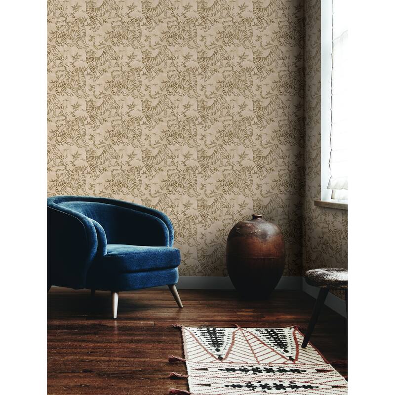 Stains Orly Tigers 27 In W X 27 Ft L Wallpaper - Blush
