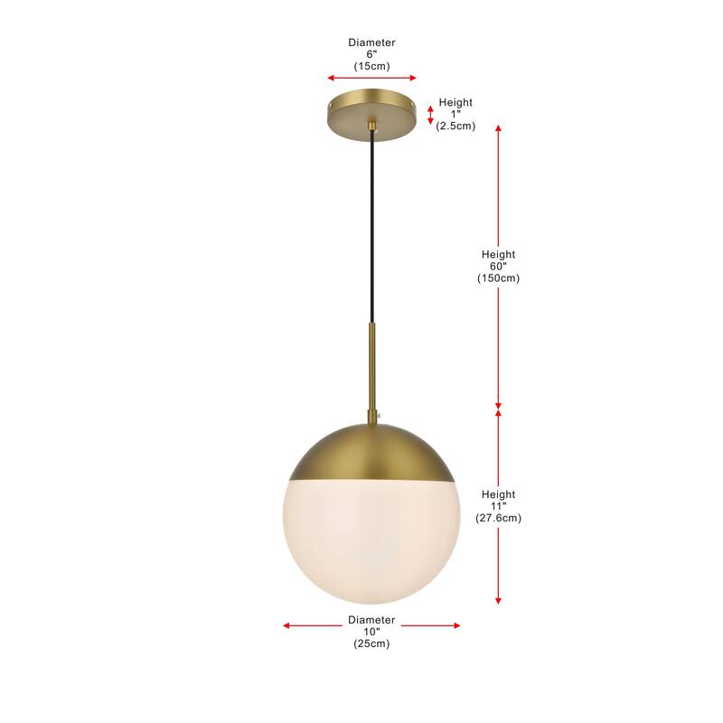 1-Light Frosted White Glass Pendant