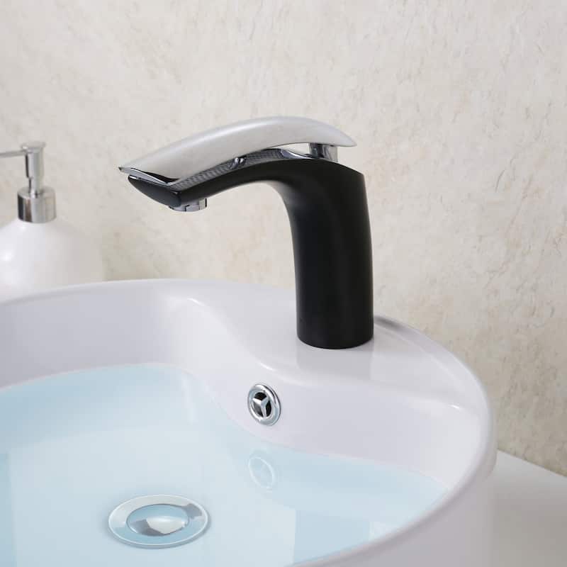 Dowell 8001/017 Series Single Handle Bathroom Faucet - Chrome with Black