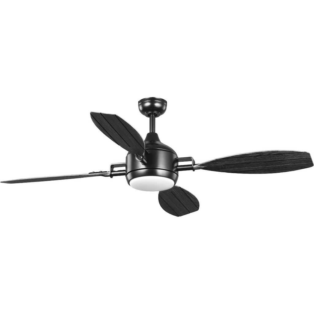Rudder Collection Indoor Outdoor 56" Four-Blade Black Ceiling Fan - 13.970" x 30.000" x 12.200"